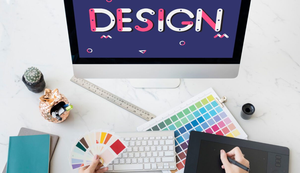 ordinateur avec outils d'IA pour la conception graphique pour stimuler votre créativité