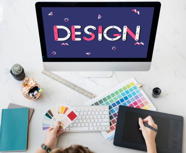 ordinateur avec outils d'IA pour la conception graphique pour stimuler votre créativité