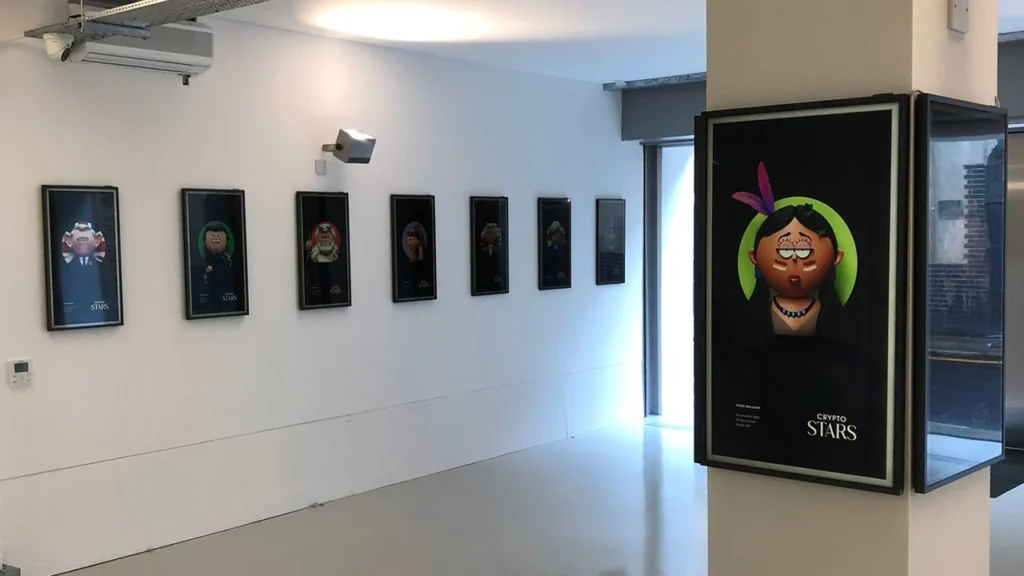 Une exposition de pièces Crypto Stars à la galerie Quantus.