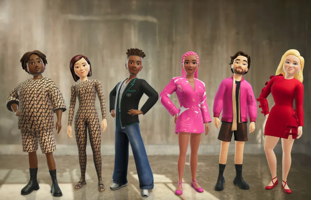des marques comme Valentino, Balenciaga et Thom Browne ont rejoint la boutique d'avatars de Meta pour équiper leurs personnages numériques